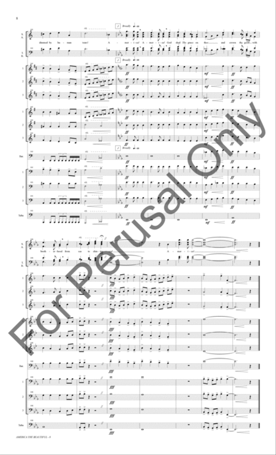 America The Beautiful (Small Brass Ensemble Score/Parts) Choir scores gallery preview page 9