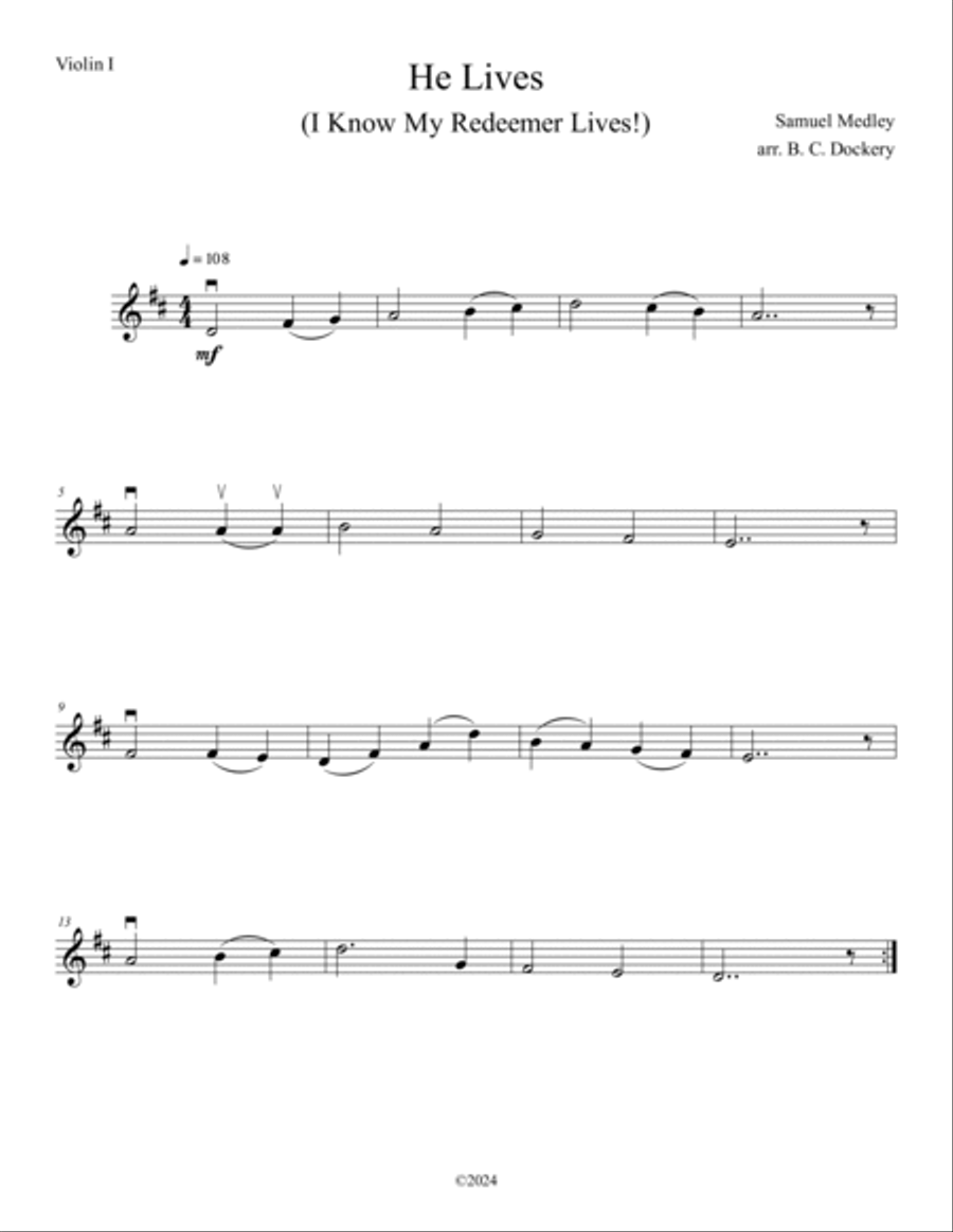 He Lives (String Quartet) String Quartet scores gallery preview page 3