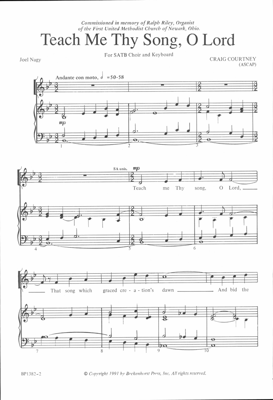Teach Me Thy Song, O Lord 4-Part scores gallery preview page 2