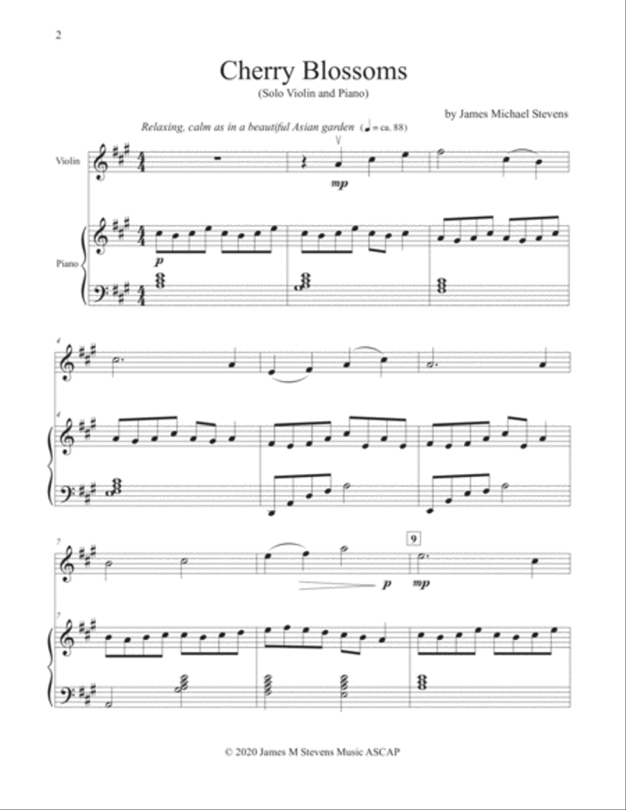 Cherry Blossoms - Violin & Piano Cherry Blossoms - Violin & Piano Violin Solo scores gallery preview page 2