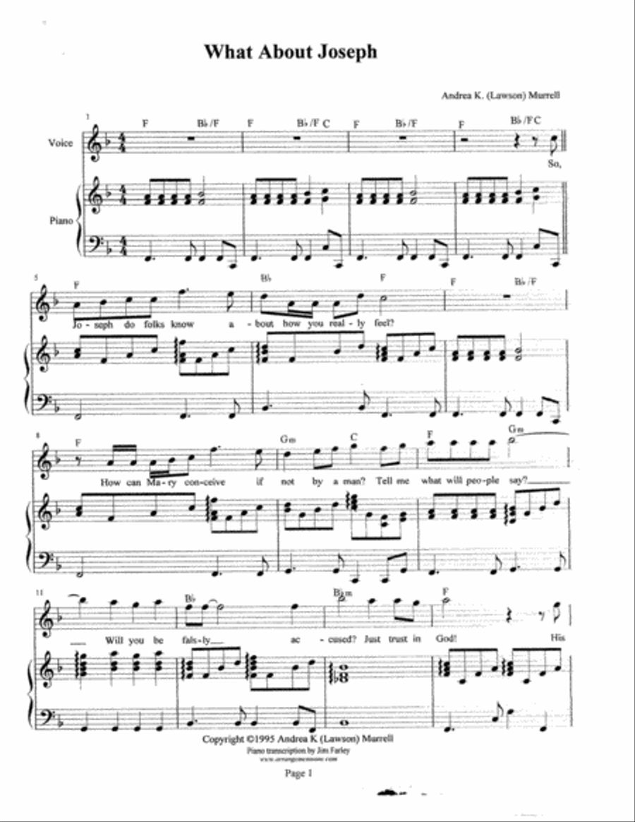 What About Joseph Voice scores gallery preview page 1