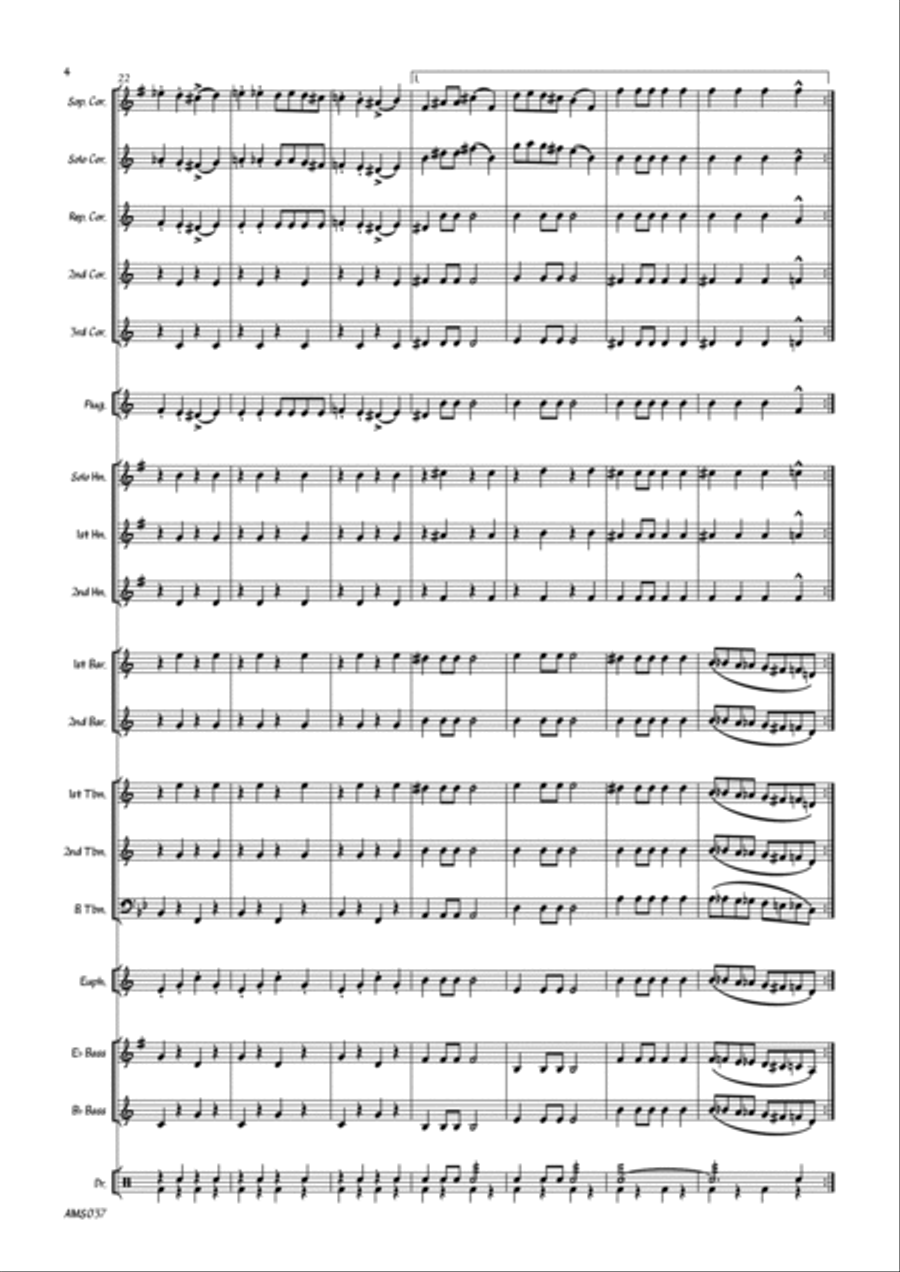 Thunder & Blazes (Entry of the Gladiators) - Brass Band March Brass Band scores gallery preview page 6