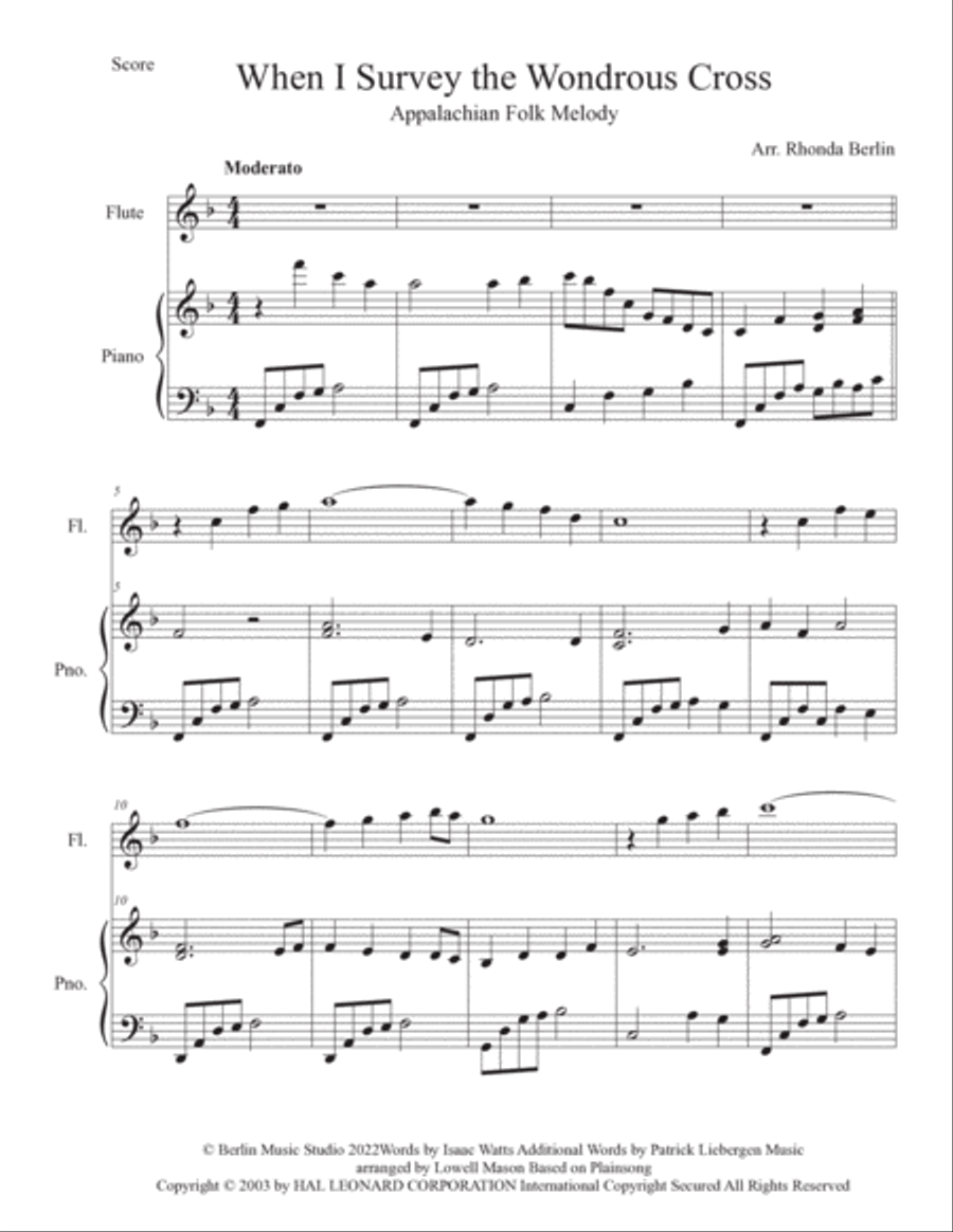 When I Survey The Wondrous Cross Flute Solo scores gallery preview page 2