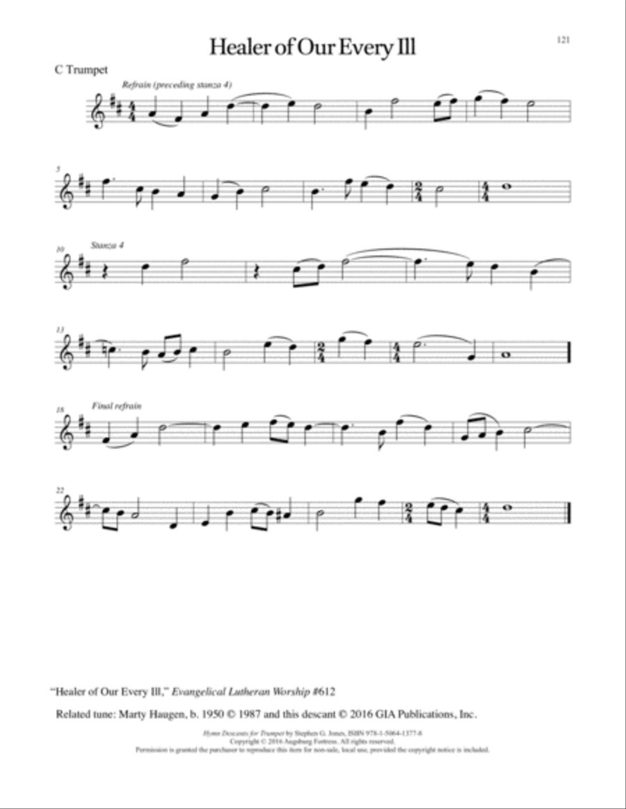 Hymn Descants for Trumpet C Trumpet scores gallery preview page 122
