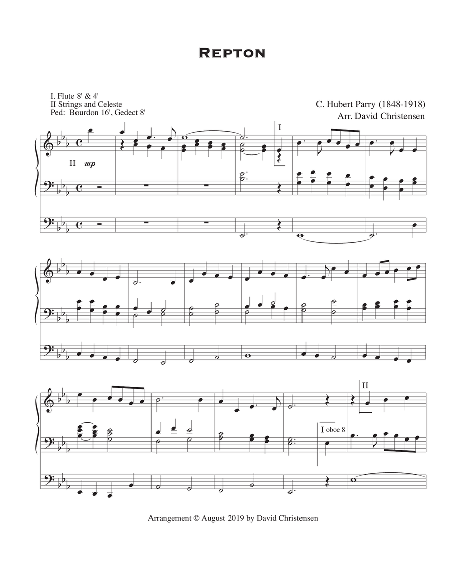 Repton Repton Organ Solo scores gallery preview page 1