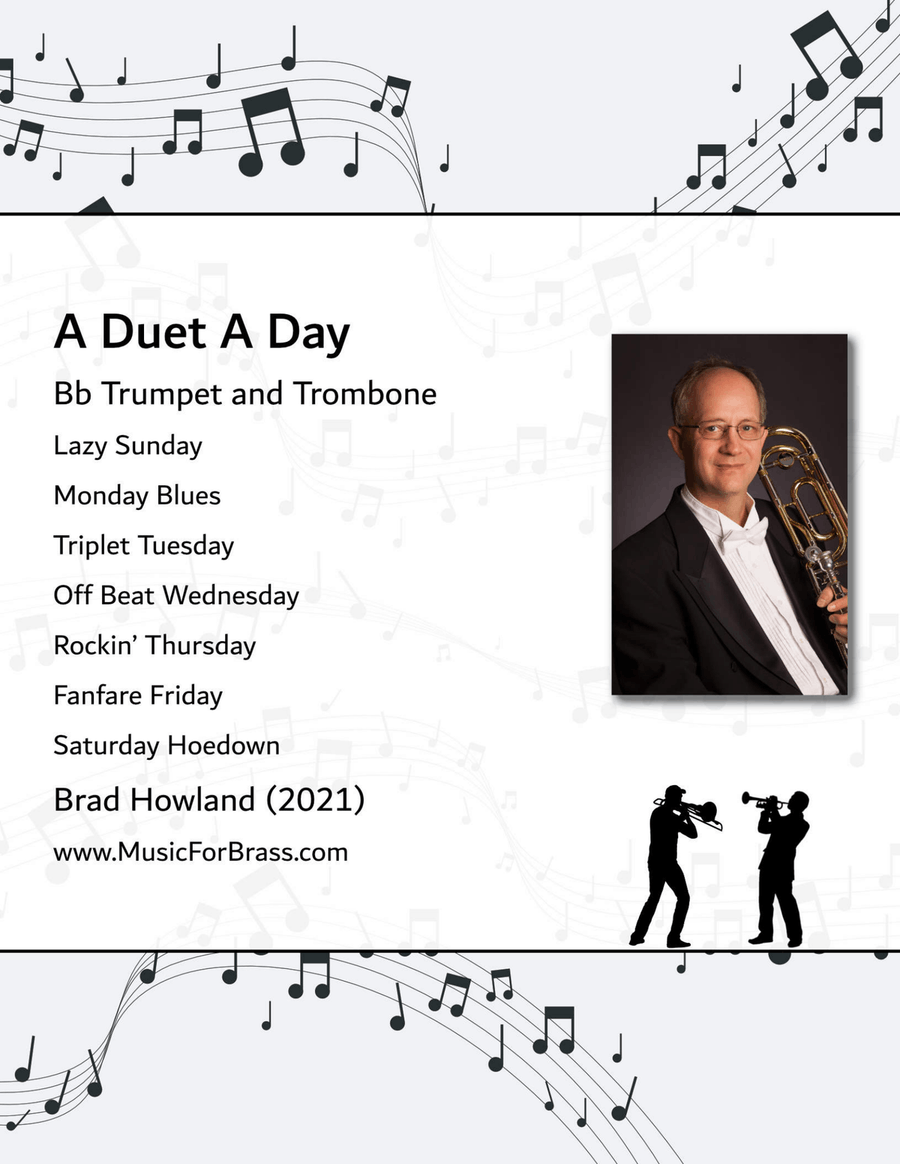 A Duet A Day for Trumpet and Trombone Brass Duet scores gallery preview page 1