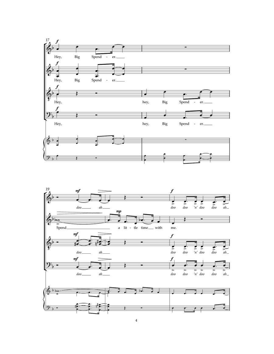 Big Spender (from Sweet Charity) Choir scores gallery preview page 4