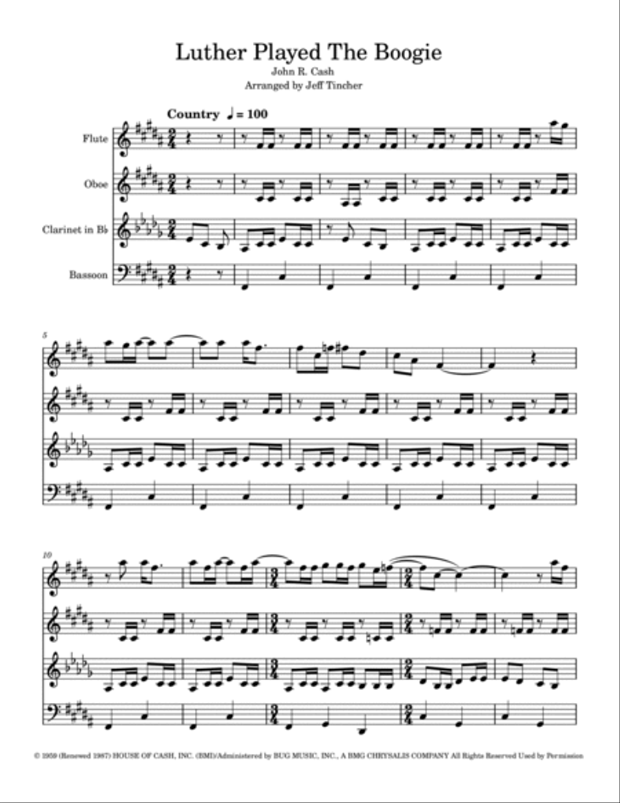 Luther Played The Boogie Woodwind Quartet scores gallery preview page 2