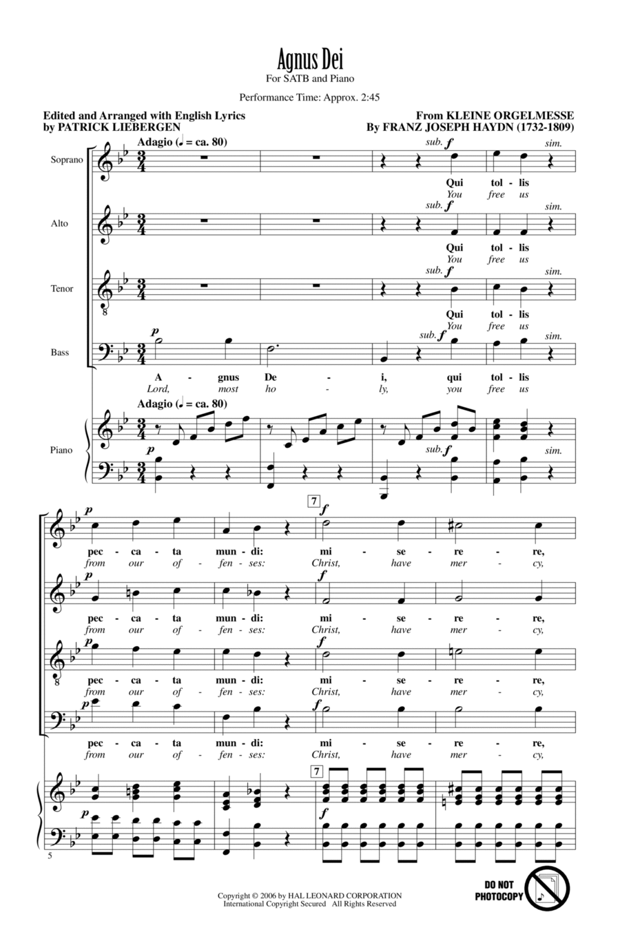 Agnus Dei 4-Part scores gallery preview page 1