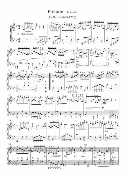Little Preludes for piano solo by J.S.Bach pdf mp3 image number null