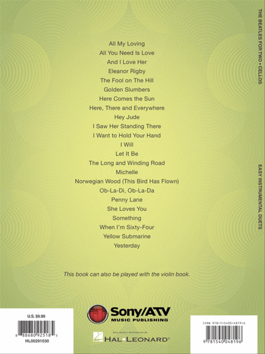 The Beatles for Two Cellos String Duet scores gallery preview page 6