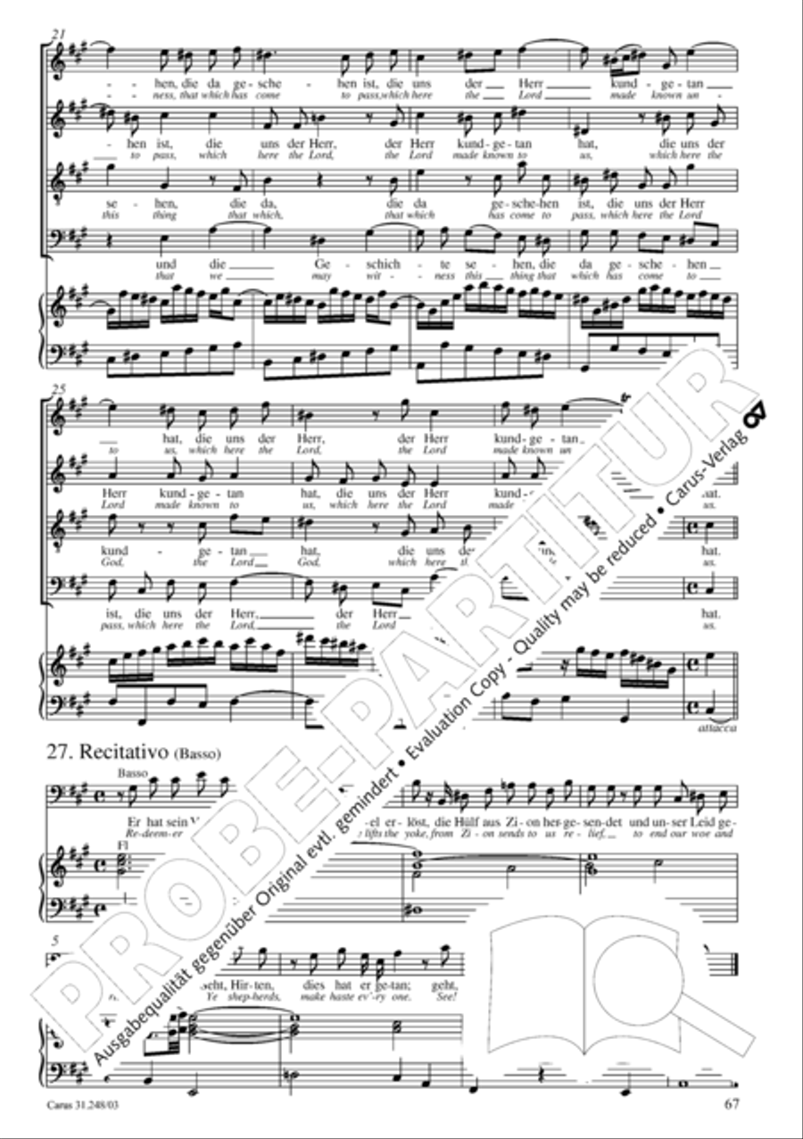 Christmas oratorio (Weihnachtsoratorium, Teile I-III) 4-Part scores gallery preview page 72