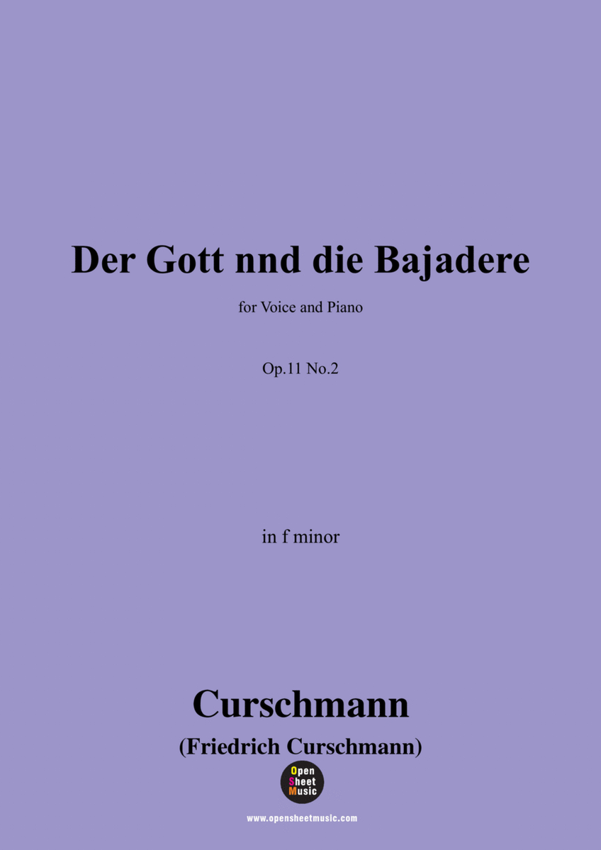 Curschmann-Der Gott nnd die Bajadere,Op.11 No.2,in f minor
