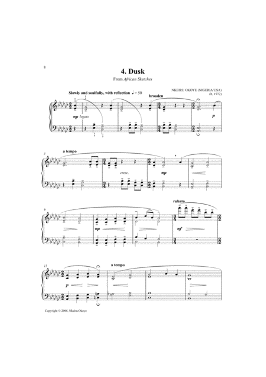 Piano Music of Africa and the African Diaspora Volume 1 Piano Solo scores gallery preview page 3