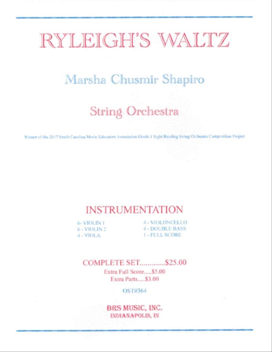 Ryleigh's Waltz String Orchestra scores gallery preview page 1