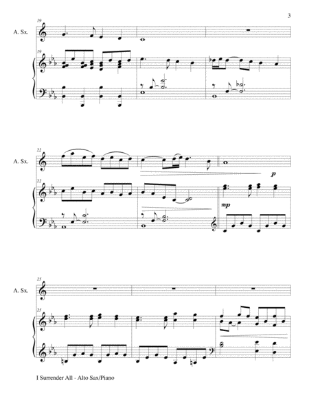 I SURRENDER ALL (Duet – Alto Sax and Piano/Score and Parts) image number null