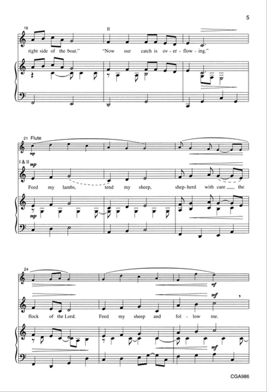 Feed My Sheep Unison Choir scores gallery preview page 5