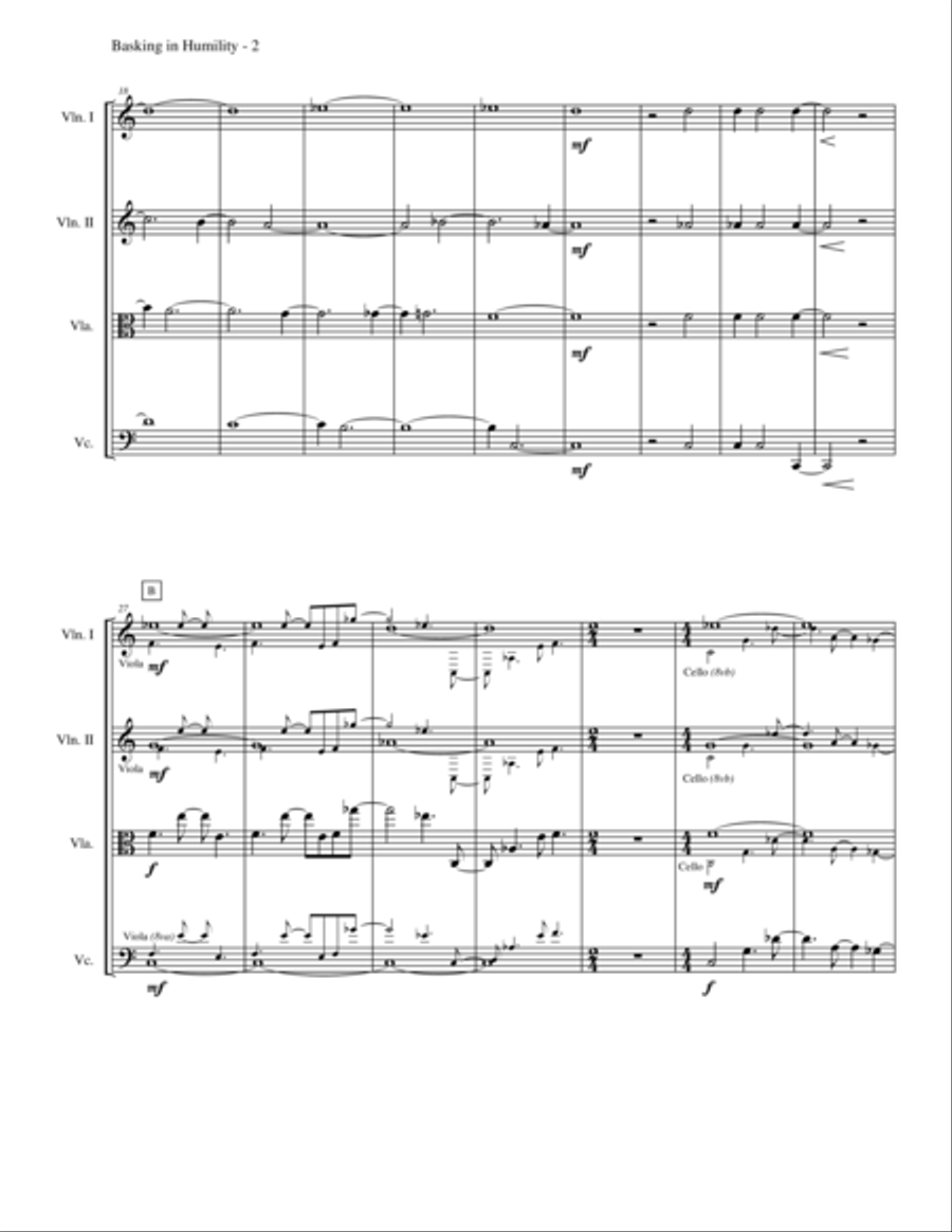 Basking in Humility String Quartet scores gallery preview page 3