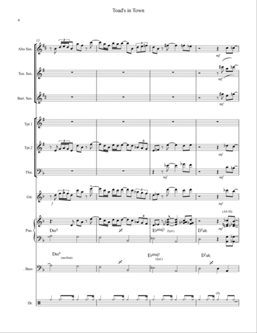 Toad's in Town Toad's in Town Large Ensemble scores gallery preview page 4