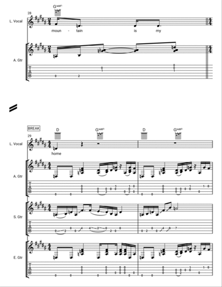 The Mountain Guitar Tablature scores gallery preview page 5