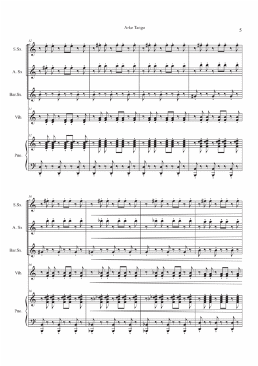 Arke Tango (score) Arke Tango (score) Small Ensemble scores gallery preview page 5
