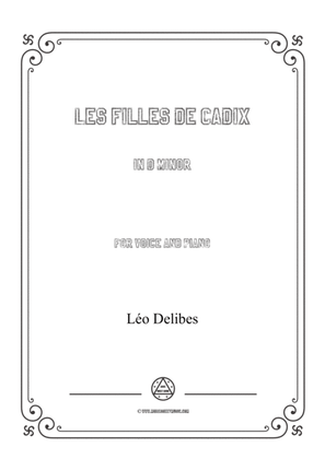Book cover for Delibes-Les filles de Cadix in d minor,for voice and piano