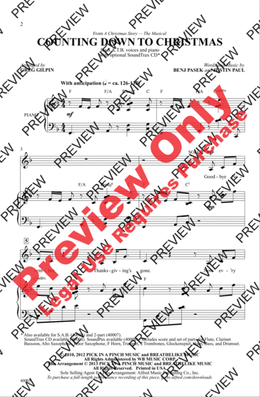 Counting Down to Christmas - SoundTrax CD (CD only) Choir scores gallery preview page 2