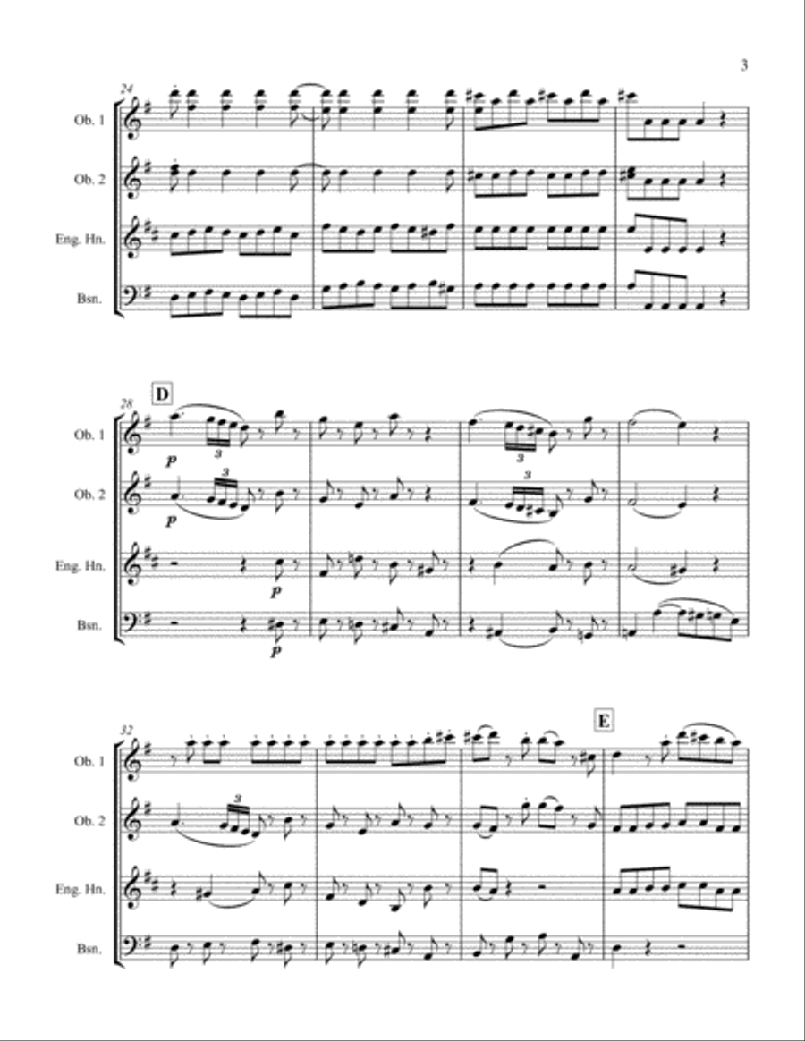 Eine Kleine Nachtmusik, Mvt. 1 Woodwind Ensemble scores gallery preview page 3