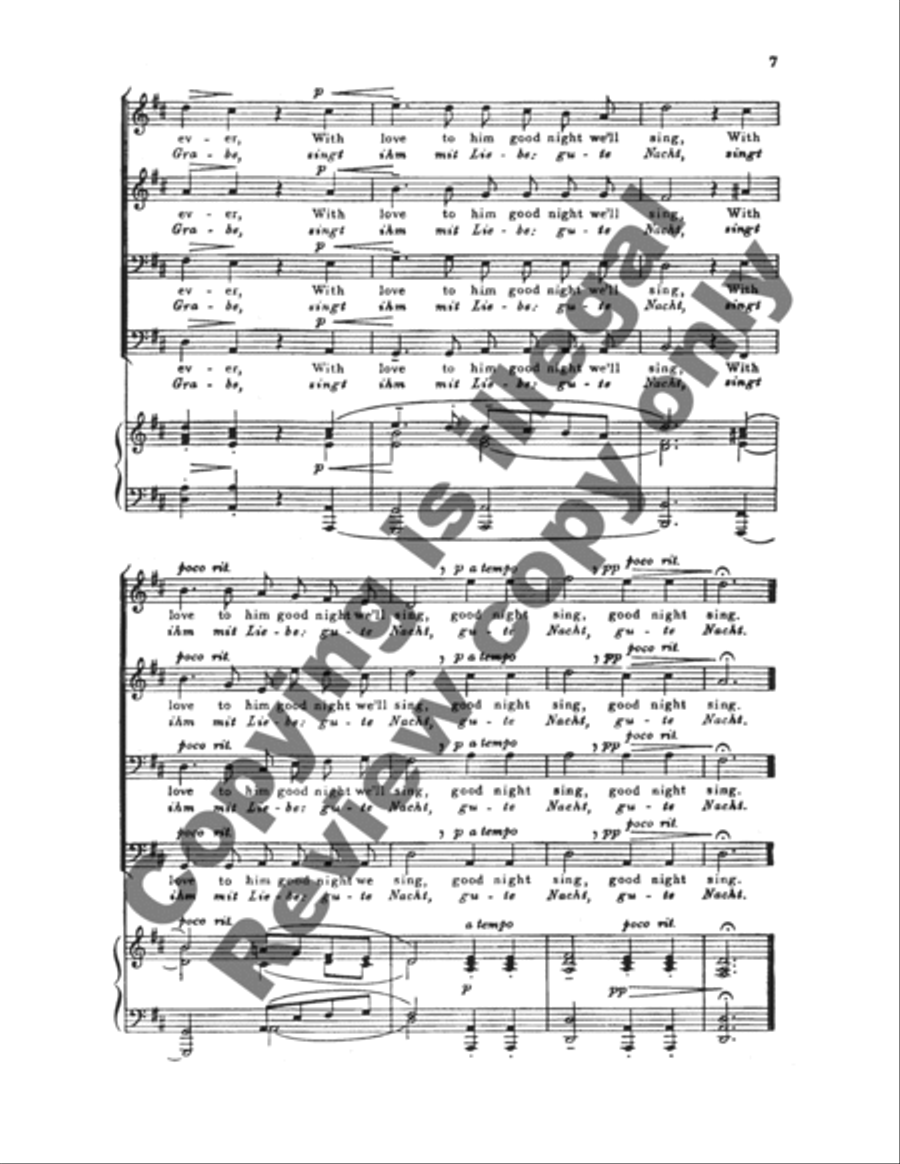 For A Last Good Night (Zur guten Nacht) TTBB scores gallery preview page 6