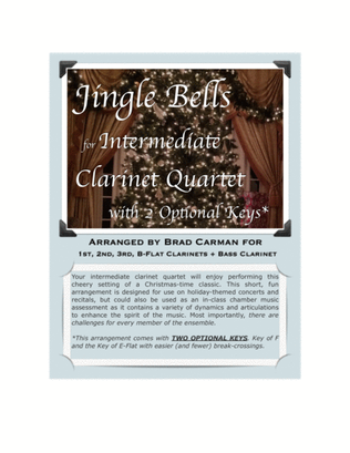 Jingle Bells for Intermediate Clarinet Quartet