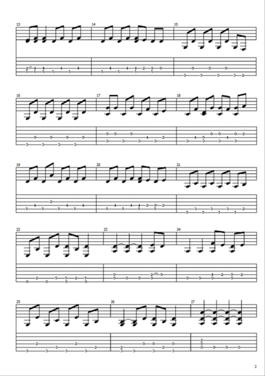 Heroes Guitar Tablature scores gallery preview page 2