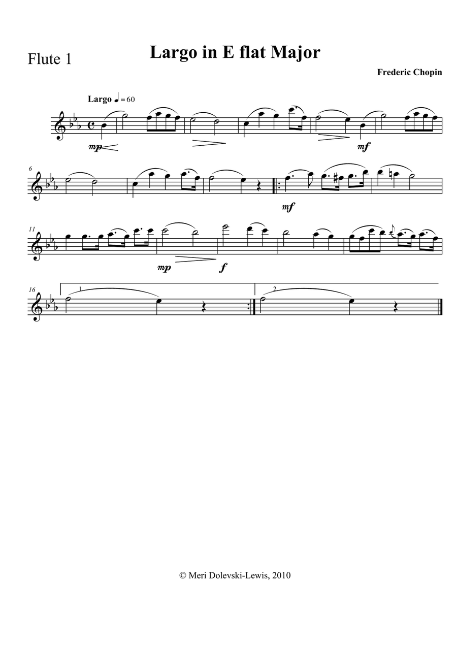 Largo in E flat major: for mixed woodwind ensemble Woodwind Ensemble scores gallery preview page 4