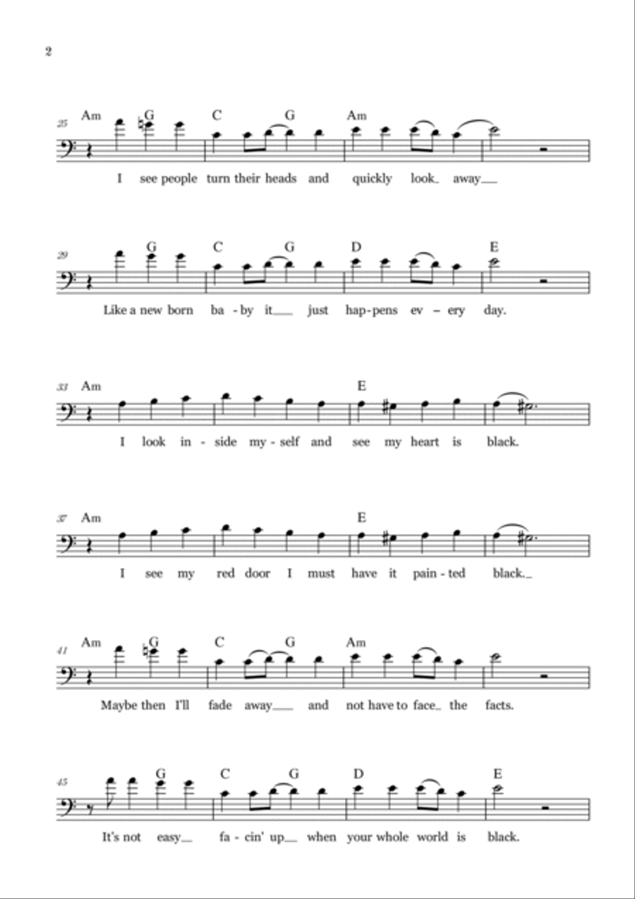 Paint It, Black Cello Solo scores gallery preview page 2