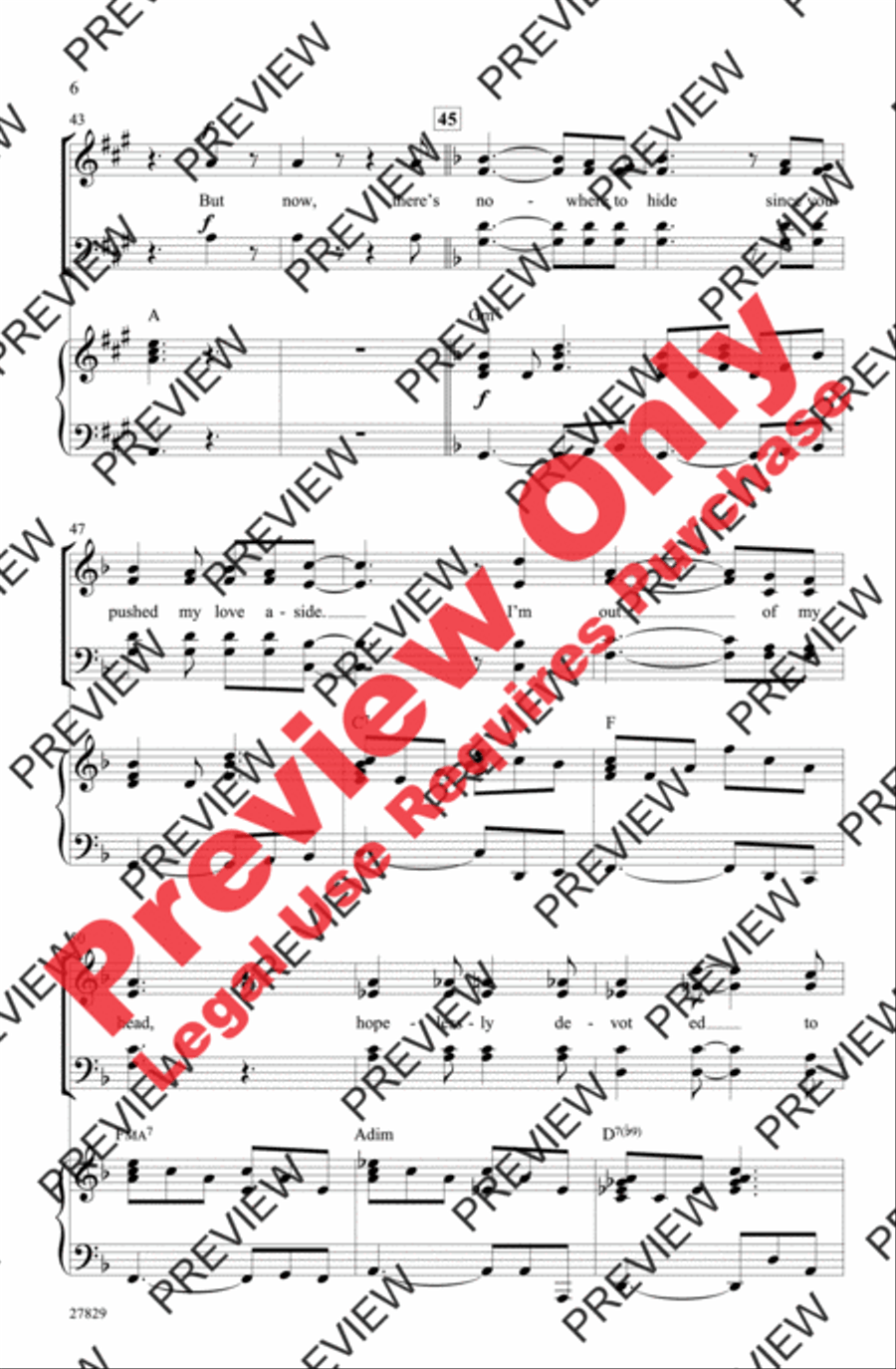 Hopelessly Devoted to You 4-Part scores gallery preview page 6