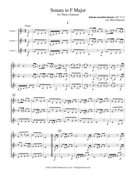 Sonata in F Major for Three Clarinets