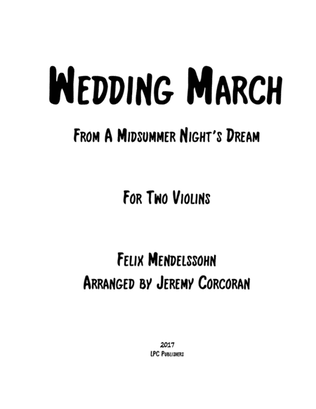 Book cover for Wedding March from A Midsummer Night's Dream for Two Violins
