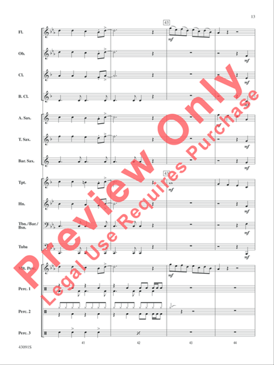 Riders on the Storm Concert Band scores gallery preview page 13