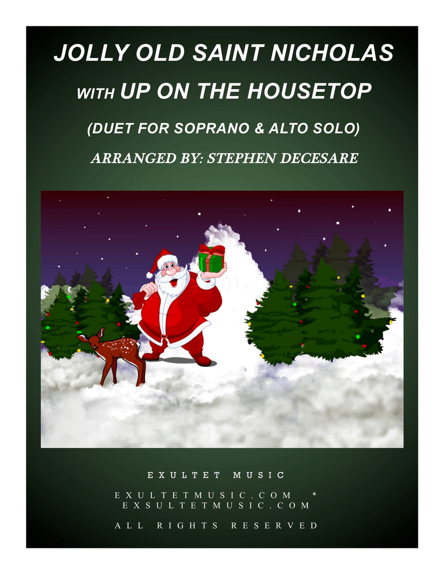 Jolly Old Saint Nicholas with Up On The Housetop (Duet for Soprano and Alto Solo) Alto Voice scores gallery preview page 1