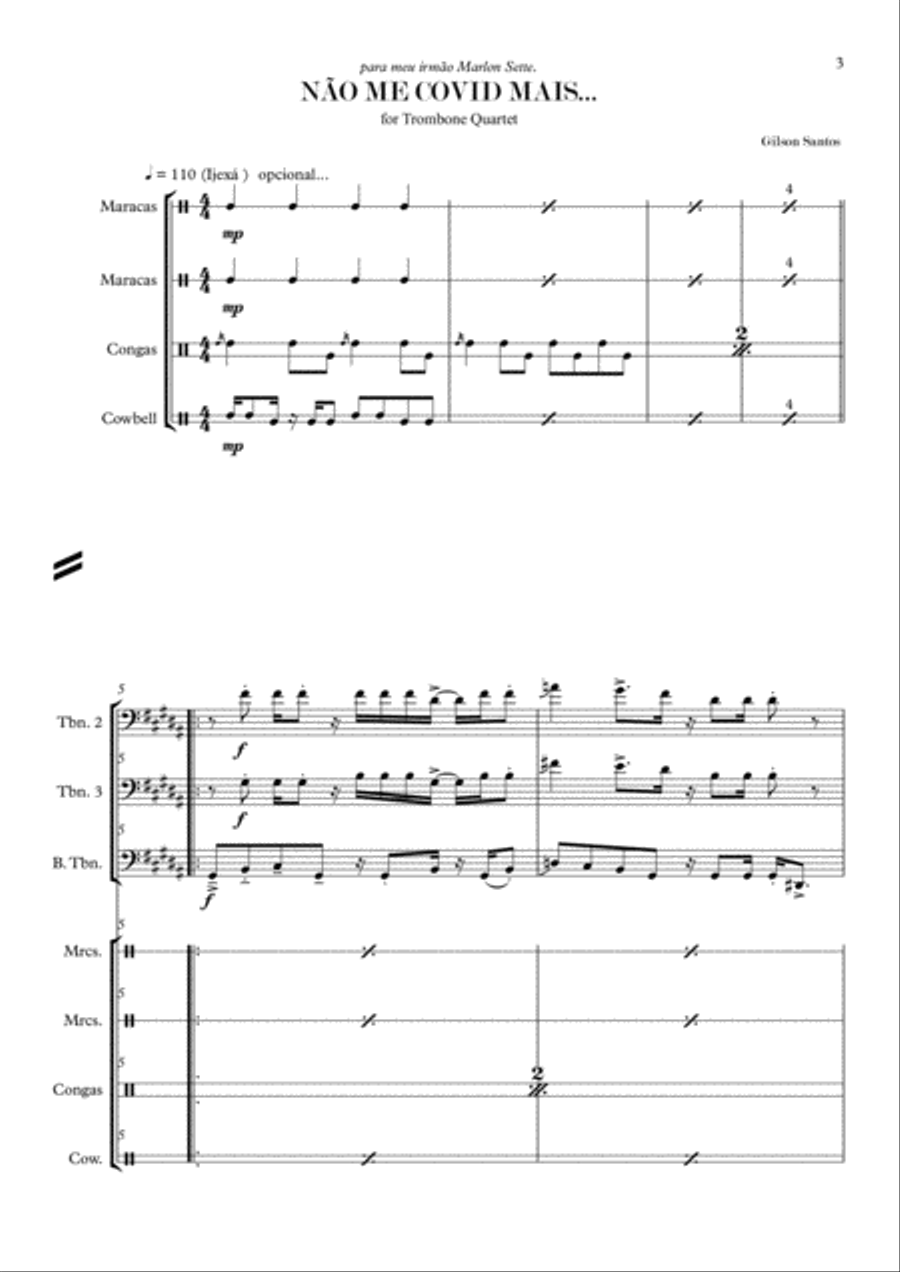 NÃO ME COVID MAIS... Trombone Solo scores gallery preview page 6