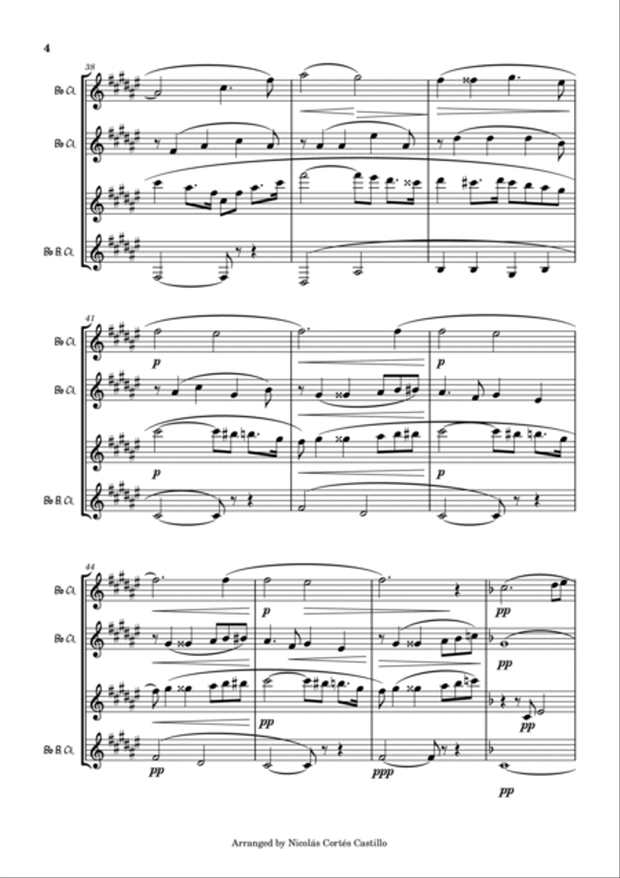 Richard Wagner - Elsa's Procession to the Cathedral (Lohengrin) - Clarinet Quartet Clarinet Quartet scores gallery preview page 6
