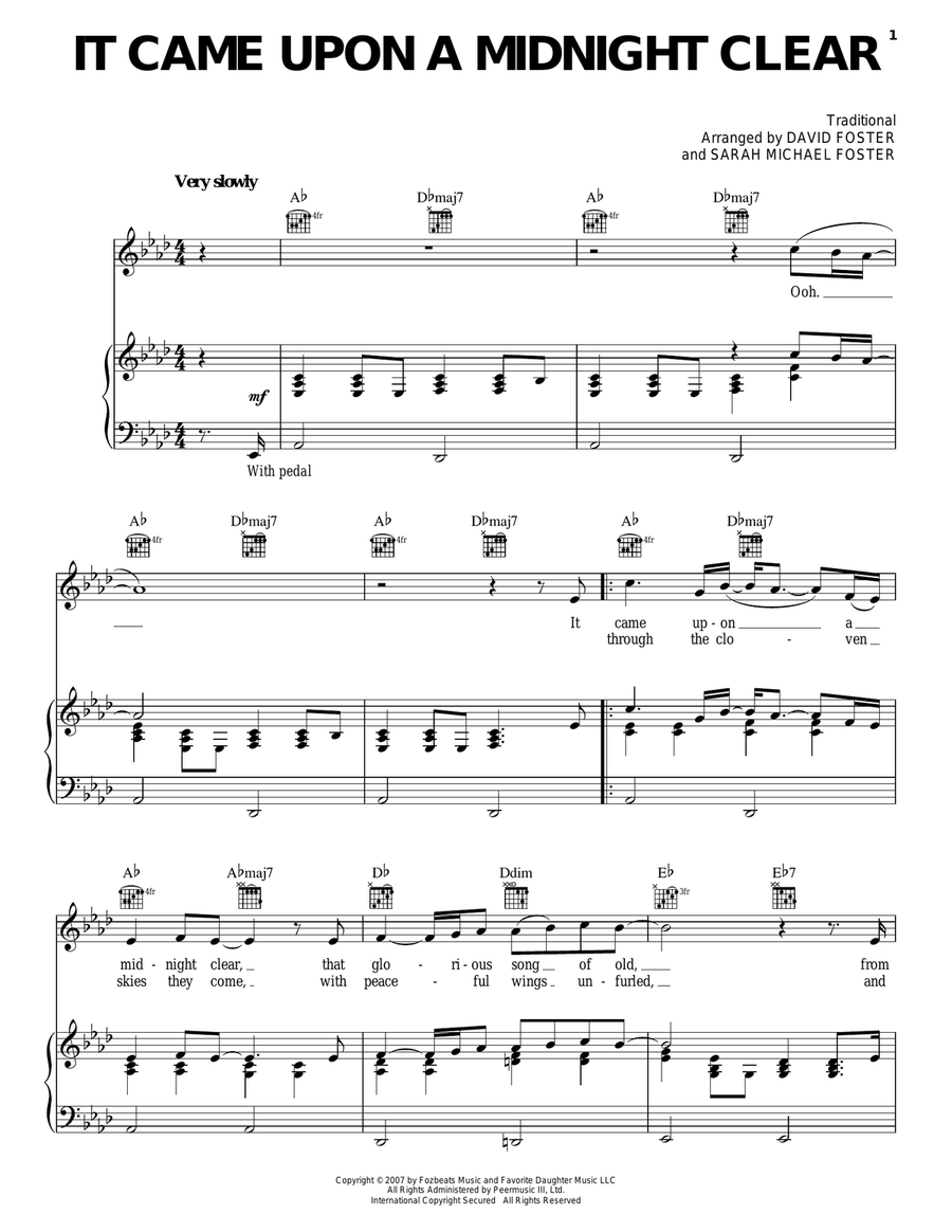 It Came Upon A Midnight Clear Piano, Vocal, Guitar scores gallery preview page 1