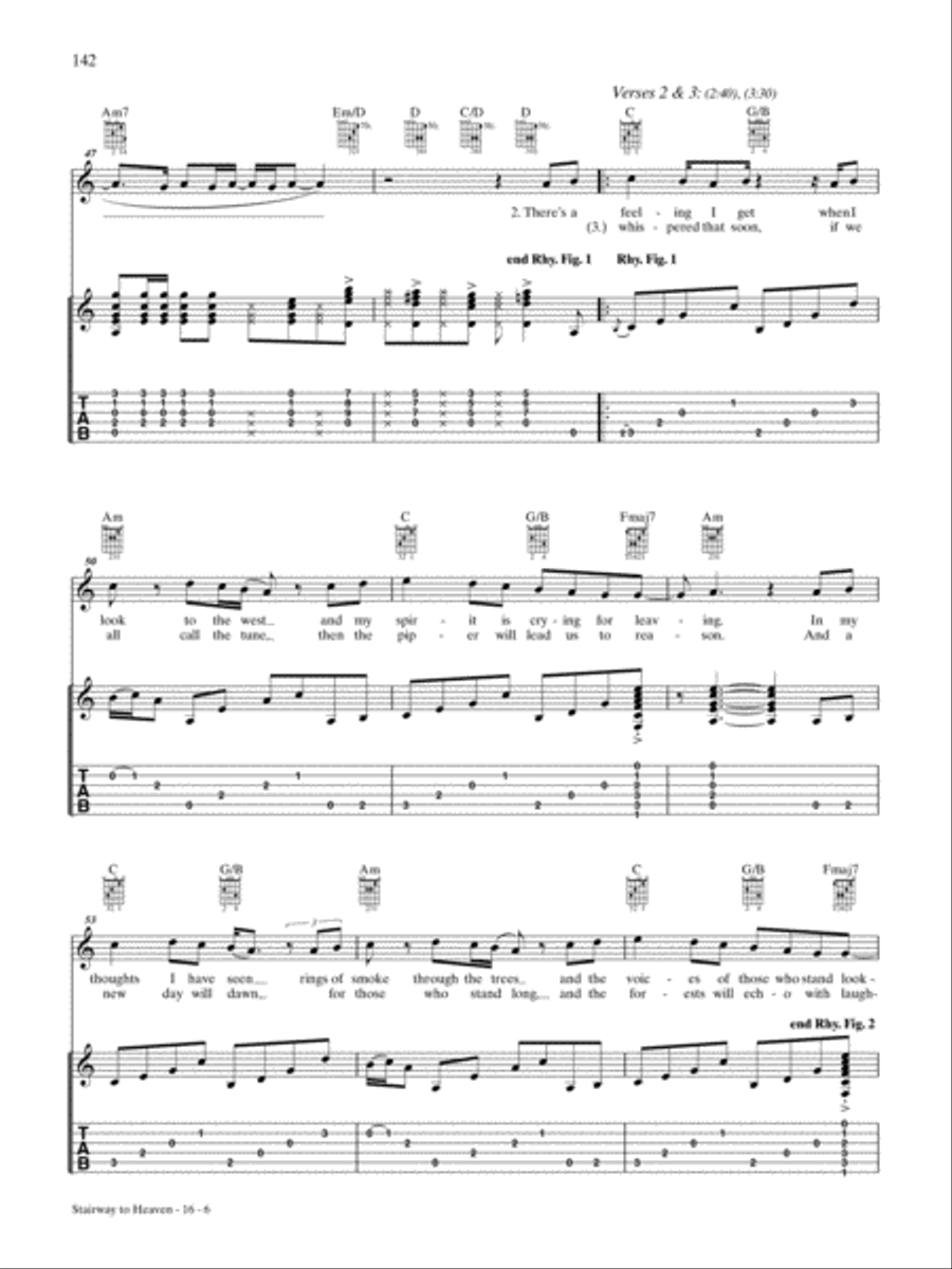 Stairway To Heaven Guitar Tablature scores gallery preview page 6