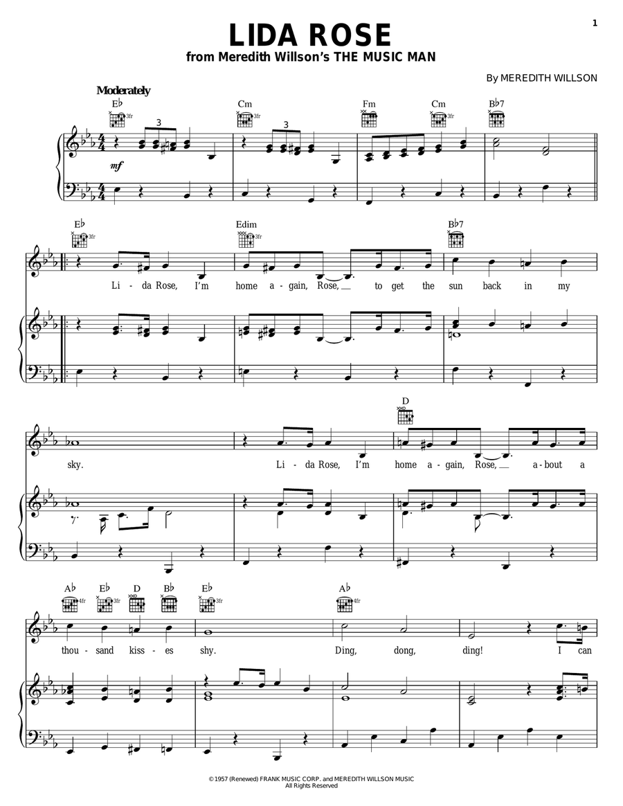 Lida Rose Lida Rose Guitar scores gallery preview page 1