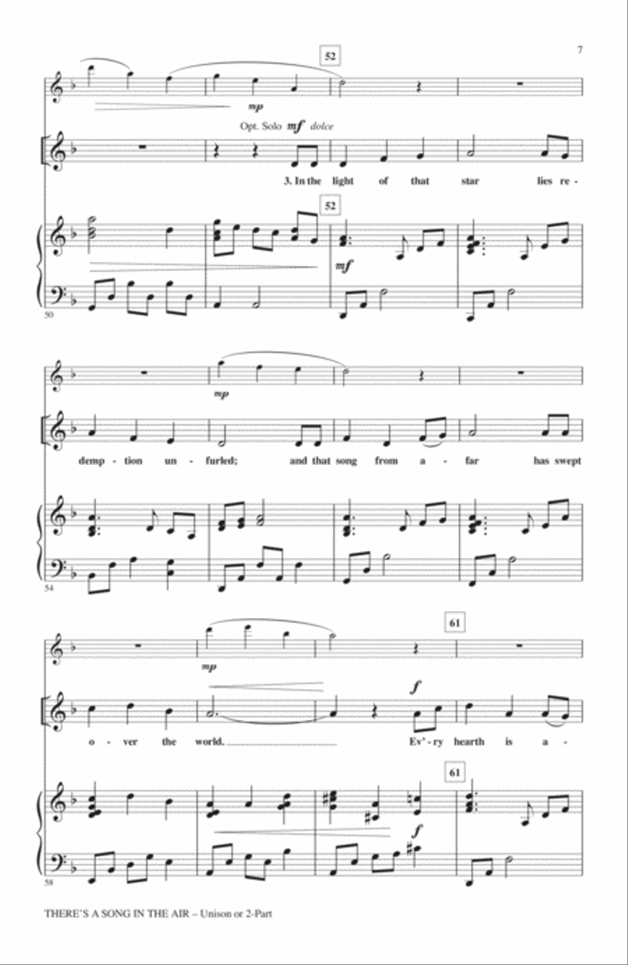 There's A Song In The Air Unison Choir scores gallery preview page 5