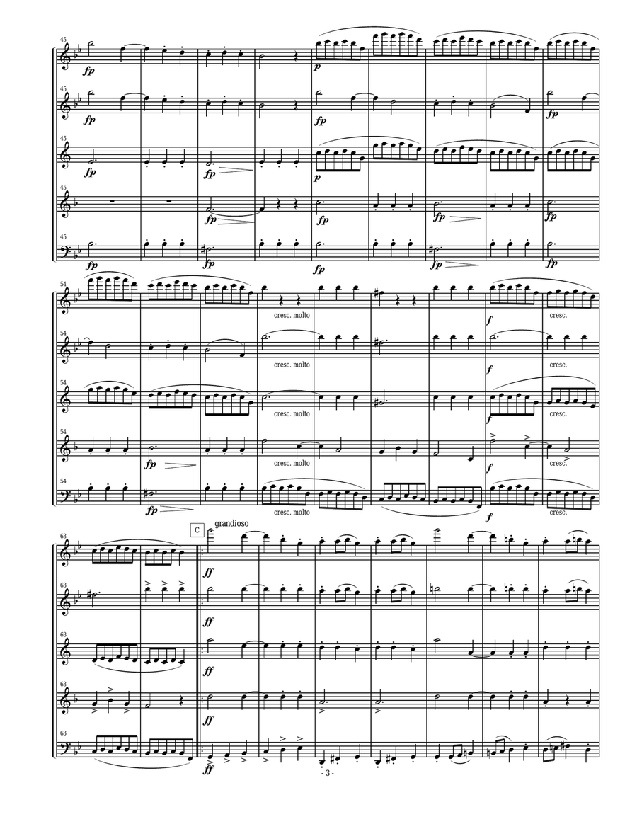 Dvorak Slavonic Dance #8 for Woodwind Quintet Woodwind Quintet scores gallery preview page 3