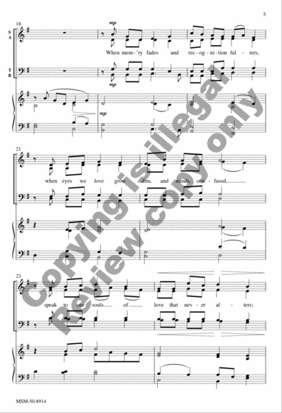 When Memory Fades (Choral Score) 4-Part scores gallery preview page 13