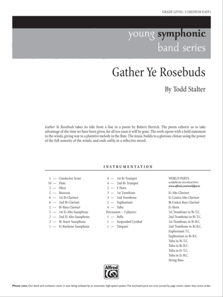 Gather Ye Rosebuds: Score Concert Band scores gallery preview page 1