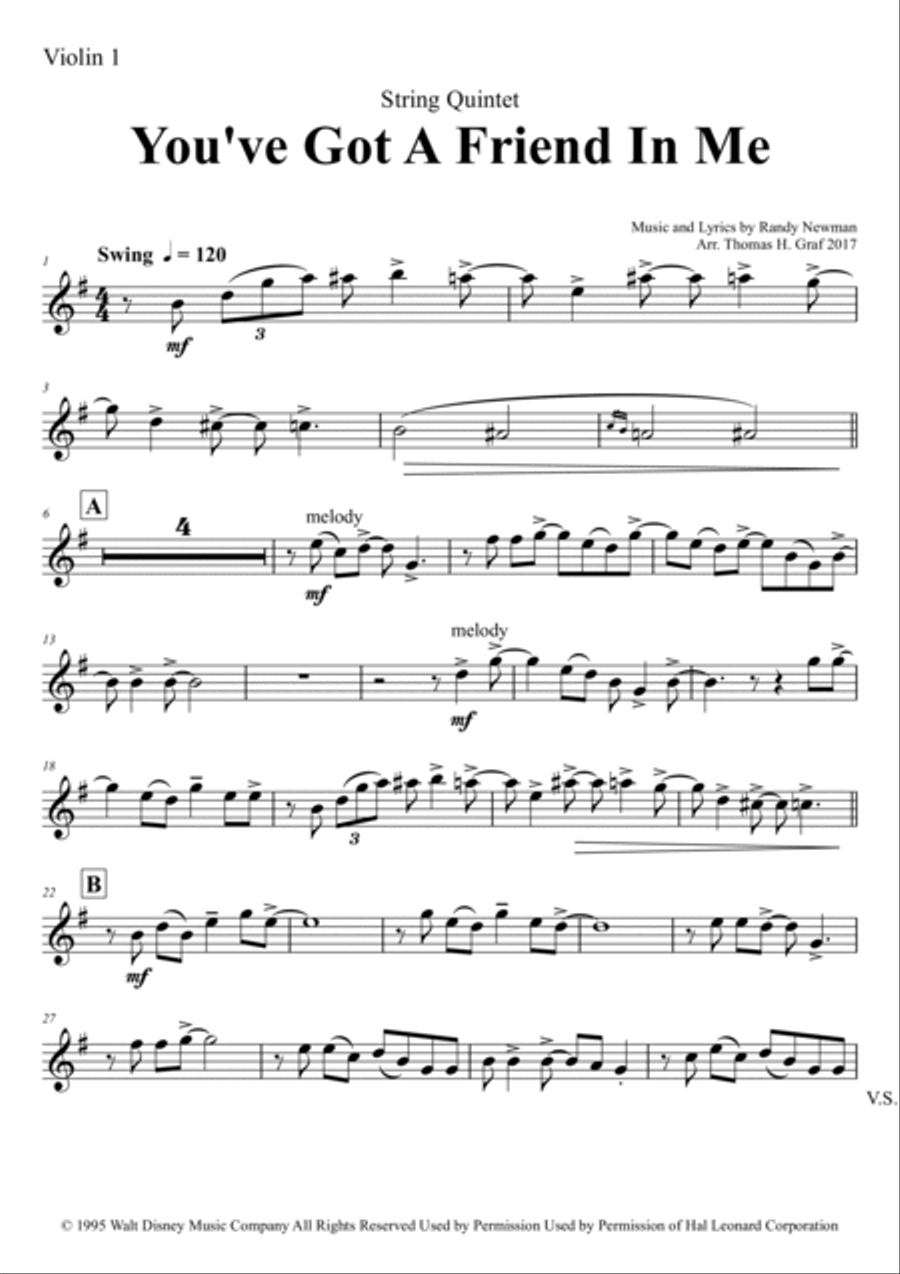 You've Got A Friend In Me String Quintet scores gallery preview page 4