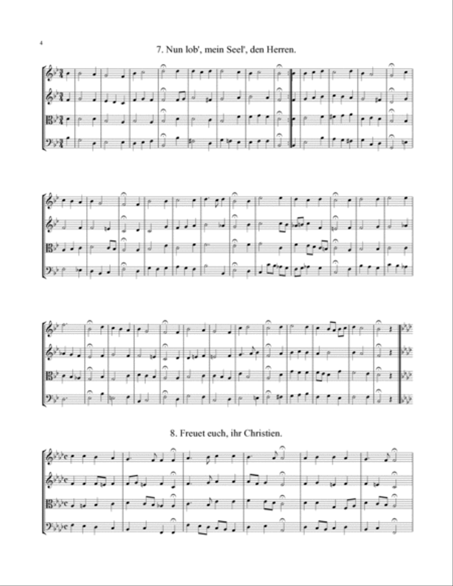 Bach Four-Part Chorales - 36 in Set (for String Quartet) 4-Part scores gallery preview page 5