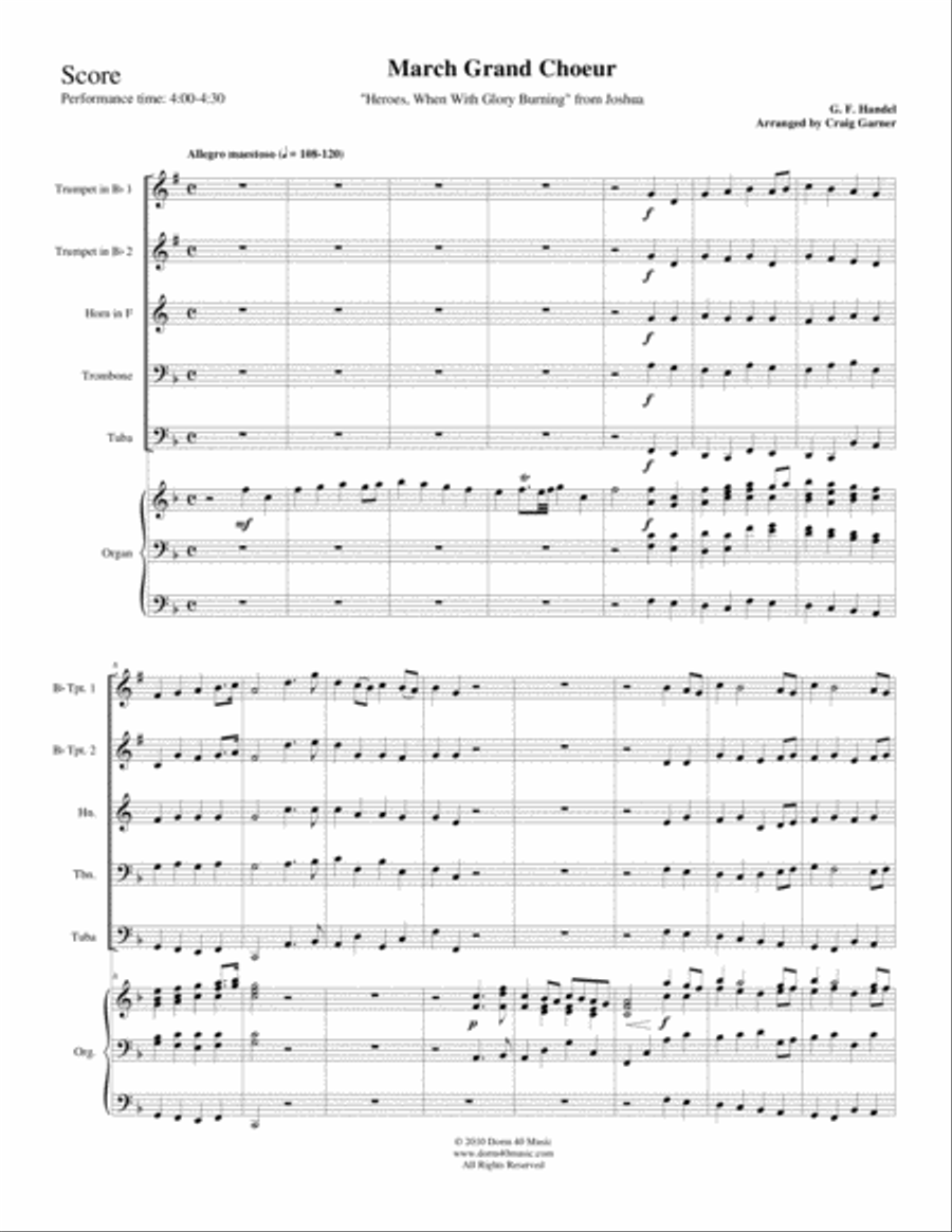 March Grand Choeur (Hero's, When With Glory Burning, from 
